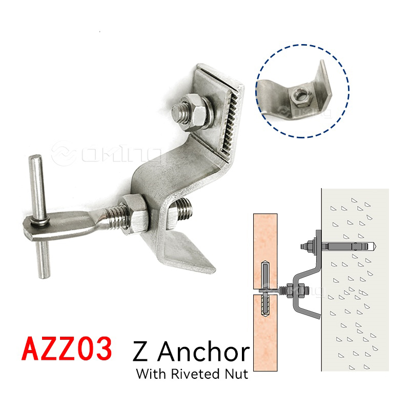 AZZ03 Stone Cladding Memperbaiki Braket Z Dengan Mur Paku Keling