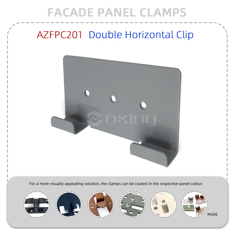 AZFPC201 Sistem klem panel Fasad Stainless Steel Klip Horisontal Ganda