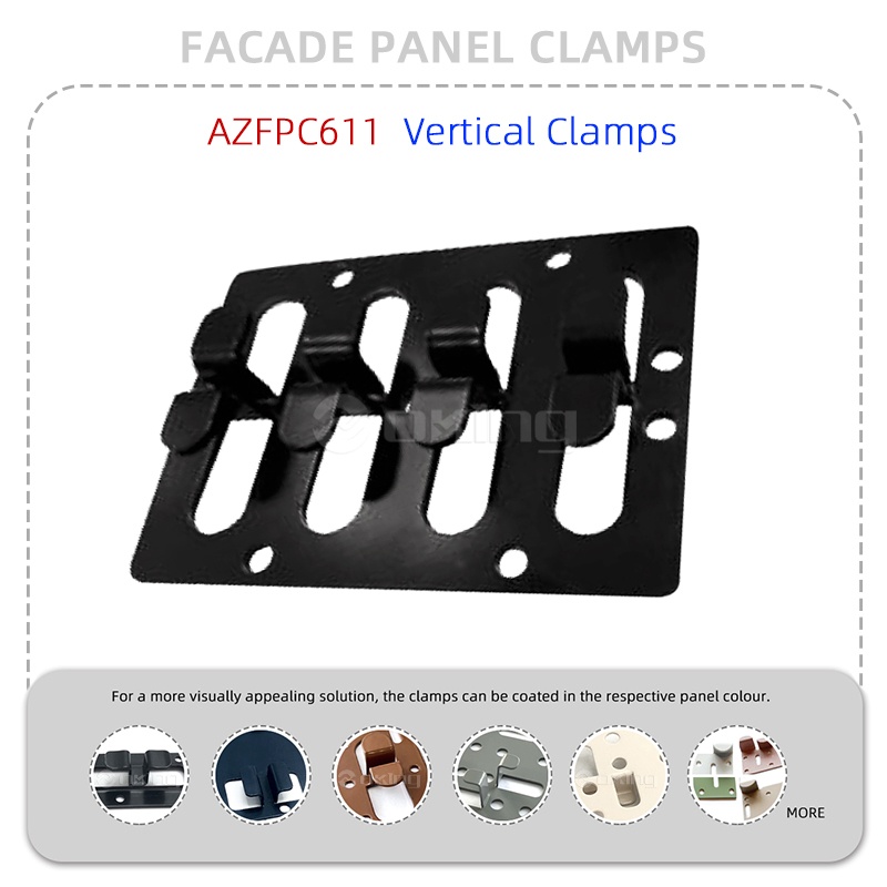 AZFPC611 Klem Vertikal Sistem Klem Panel Fasad Stainless Steel