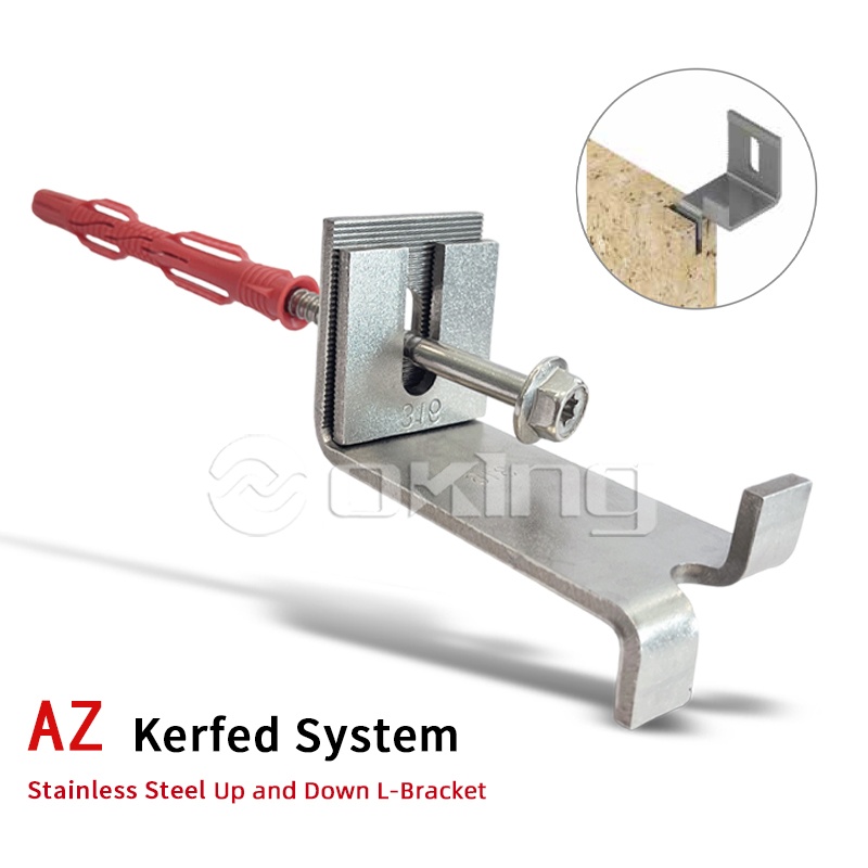 Braket L Atas dan Bawah Baja Tahan Karat Sistem Kerfed AZ
